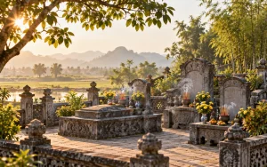 Khu lăng mộ tổ họ Trần giữa đồng lúa
