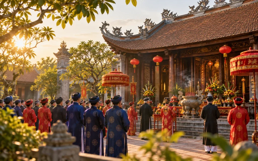 Con cháu họ Trần dự lễ giỗ tổ tại nhà thờ họ