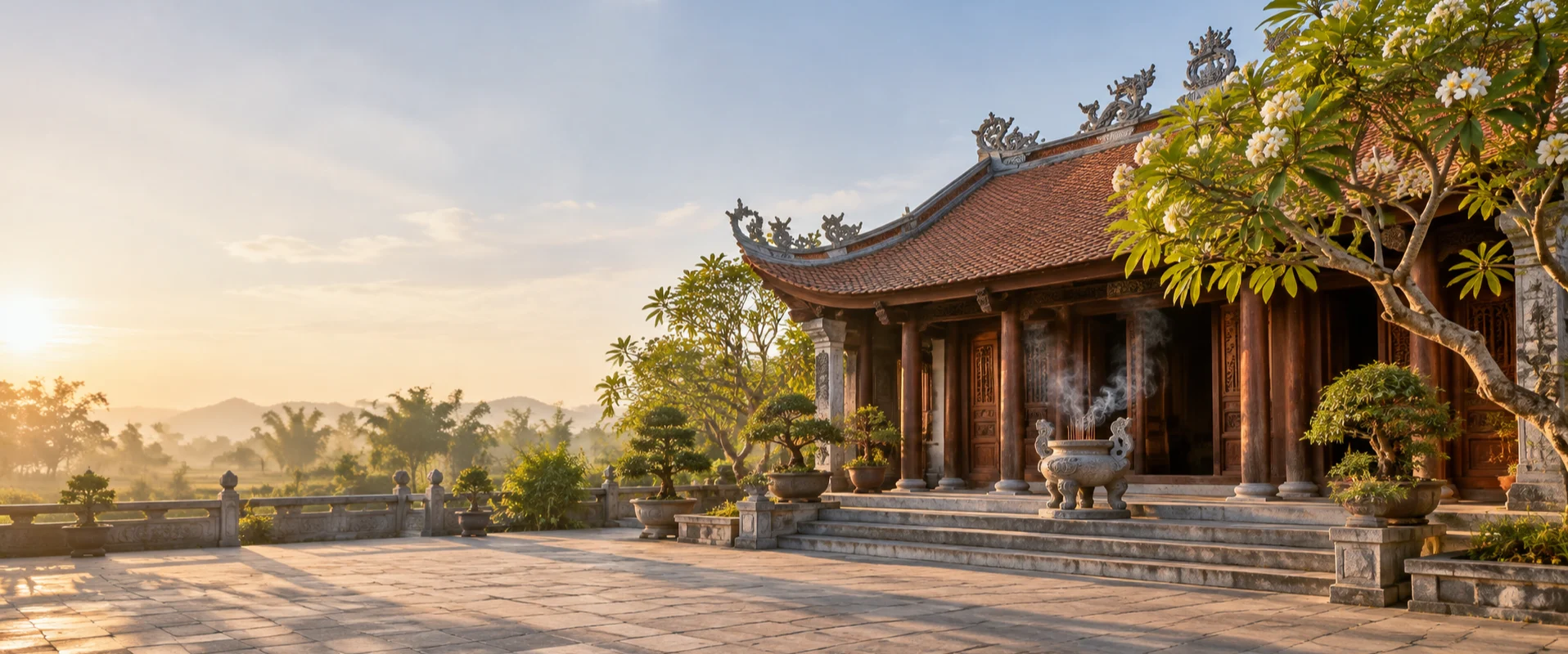 Nhà thờ họ Trần trong nắng sớm